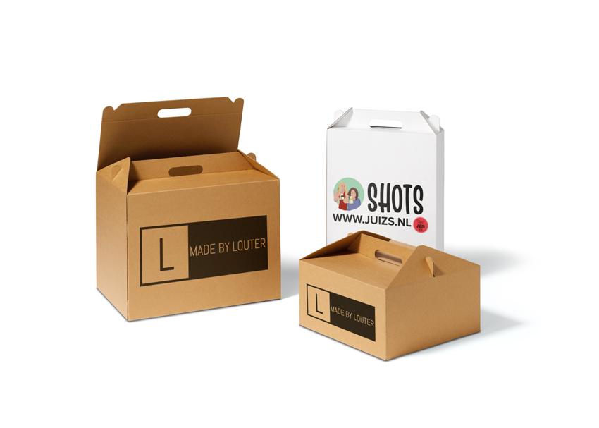 Gepersonaliseerde (bedrukte) goodiebox bruin en wit karton