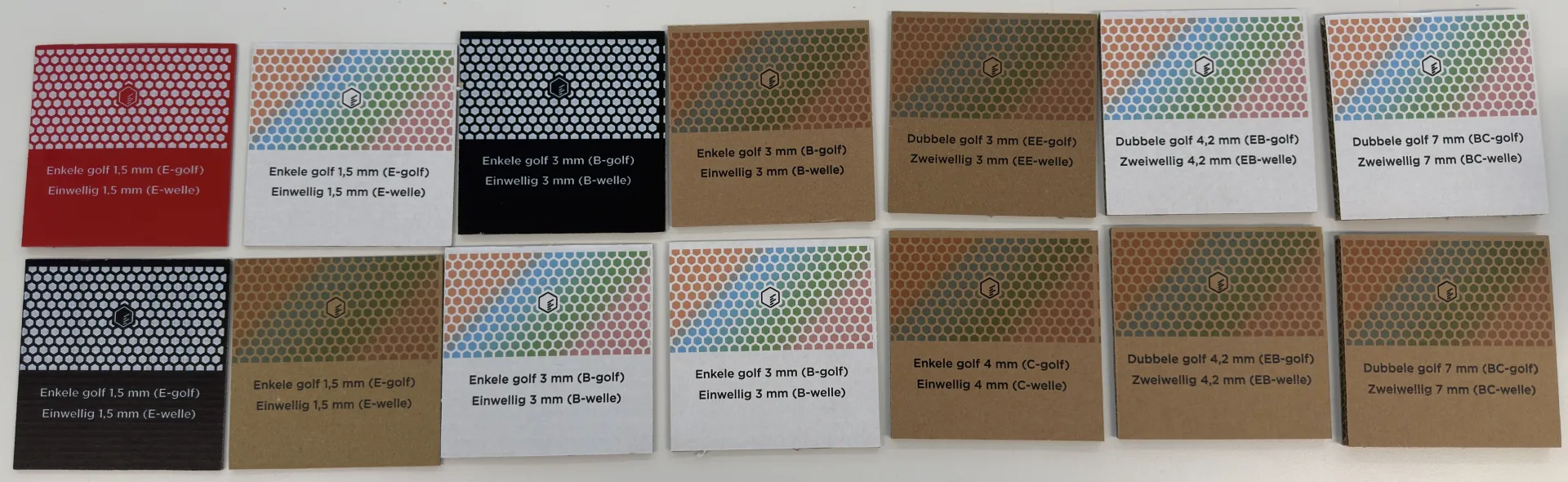 Karton samples van elke kartonsoort bij Doosopmaat.nl