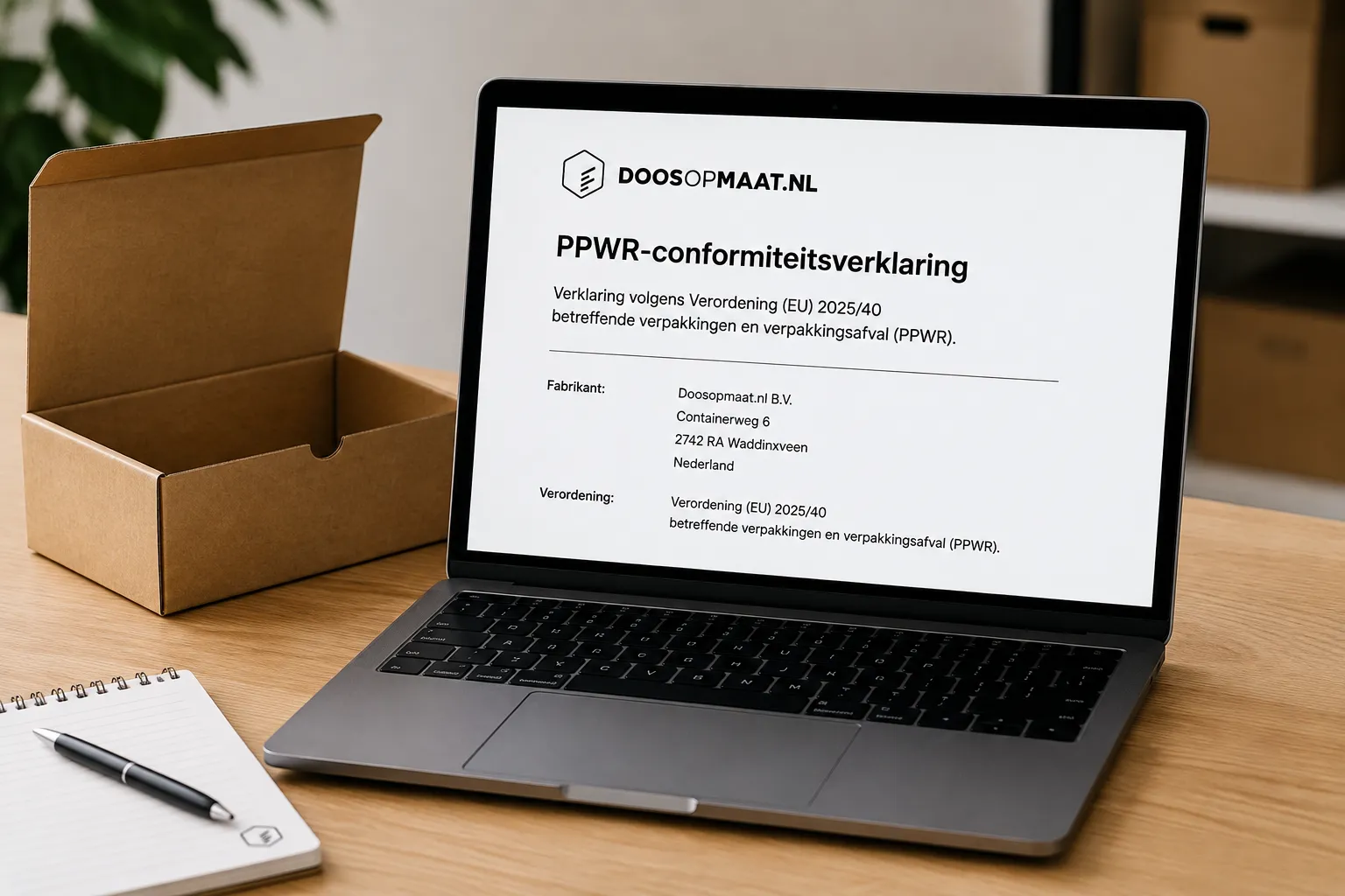 PPWR conformiteitsverklaring geregeld bij Doosopmaat.nl