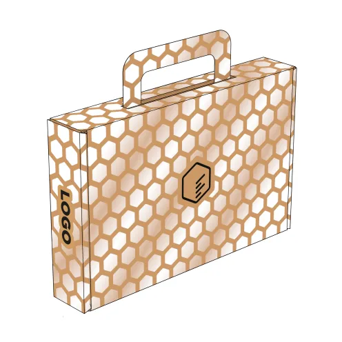 Postdoos met handvat als goodiebox, kerstpakket of relatiegeschenk | Doosopmaat.nl