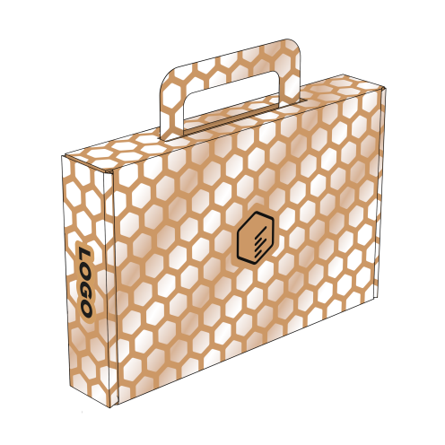 Postdoos met handvat als goodiebox, kerstpakket of relatiegeschenk | Doosopmaat.nl